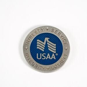 USAA One Year of Dedicated Service Challenge Coin Honesty Integrity Loyalty